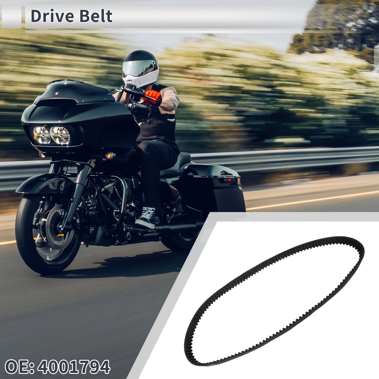 130T Drive Belt V-Belt for Harley Davidson FXST FLST (1994–1999)