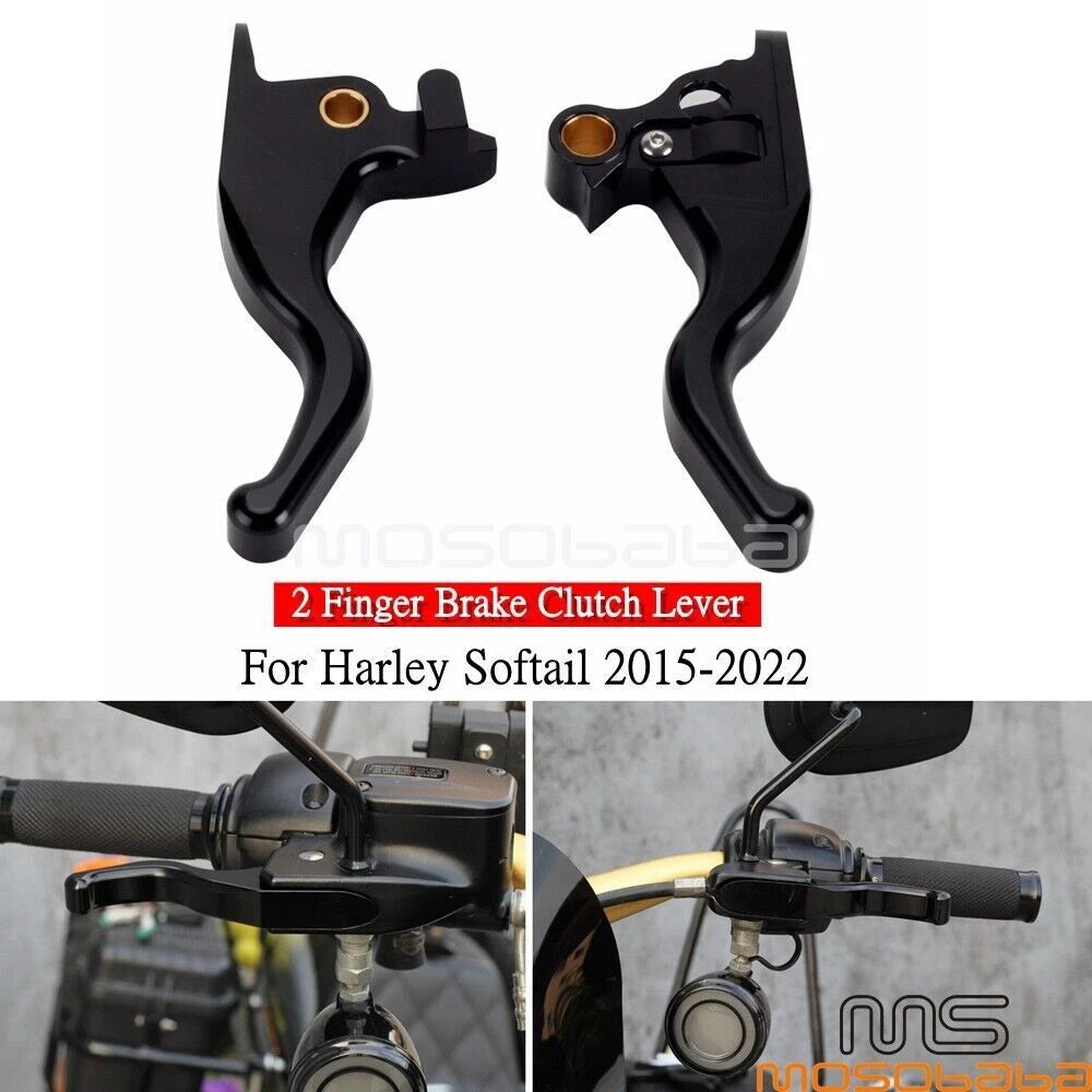 Finger Hand Brake Clutch Levers for Harley Softail Low Rider FXLRS (15-22)
