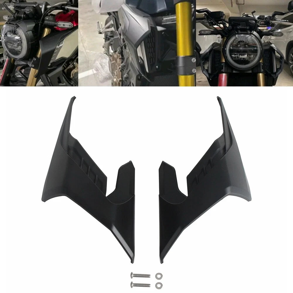 Black Fairing Winglets  Side Fin Trim Covers for Honda CB650R (2018-2024)