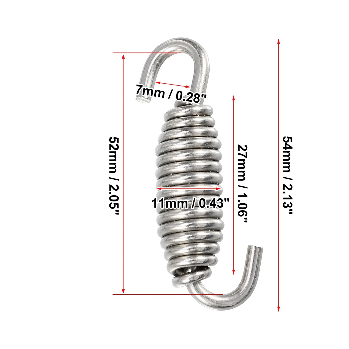 10x Exhaust Pipe Spring 54mm 2.13" Stainless Steel for Motorcycles