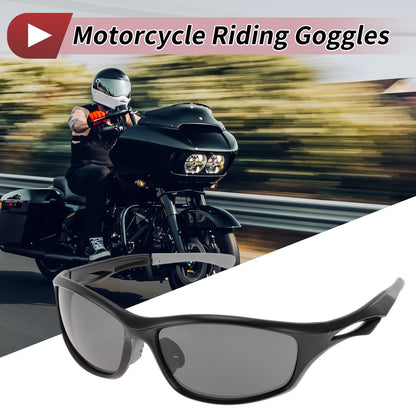 1 x Motorcycle Riding Goggles Deep Gray Lens Black Frame Cycling Sunglasses