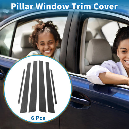 Carbon Fiber Door Pillar Window Trim for Mitsubishi Lancer (2008-2017)