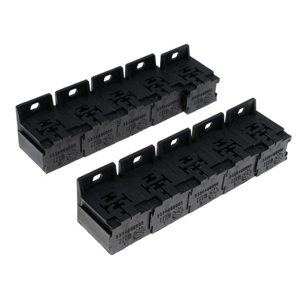 10 x 12V/24V 30A-80A 5 Pin Relay Socket Holder Block w/ 50 Terminals AU