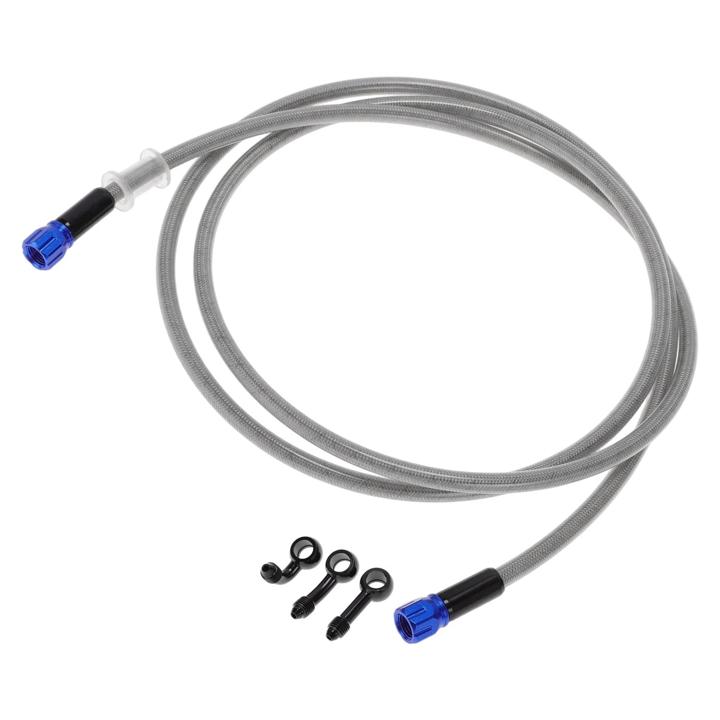 180cm Motorcycle Brake Clutch Oil Hose Line Silver Tone