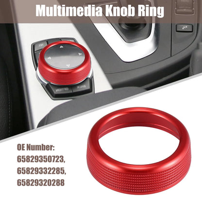 Red Multimedia Knob Cover Ring for BMW 1 2 3 4 5 6 7 Series X3 X4 X5 X6
