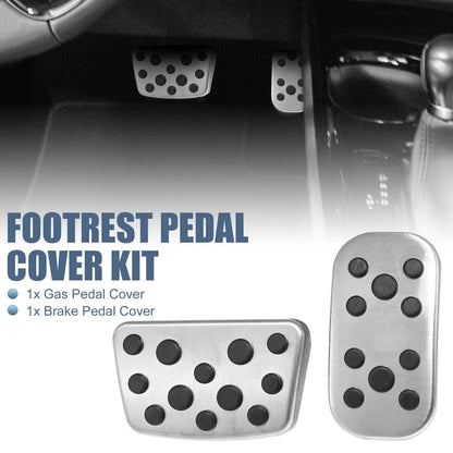 2 x Anti-Slip Aluminum Foot Pedal Covers for Toyota C-HR (2017-2023)