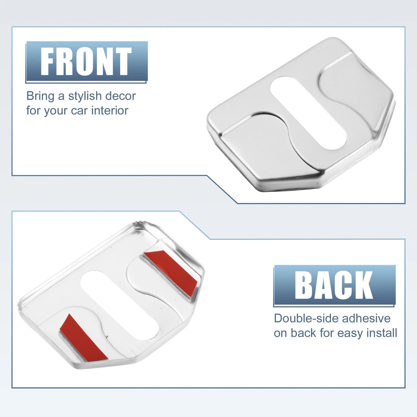 4 x Auto Door Lock Latch Covers for Volvo S90 (2017-2023) Silver Tone