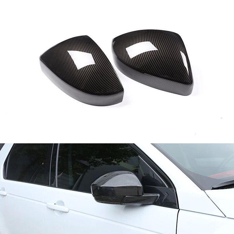Carbon Style Side View Mirror Cover Caps Trim For Land Rover Evoque 2016-2018