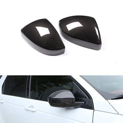 Carbon Style Side View Mirror Cover Caps Trim For Land Rover Evoque 2016-2018
