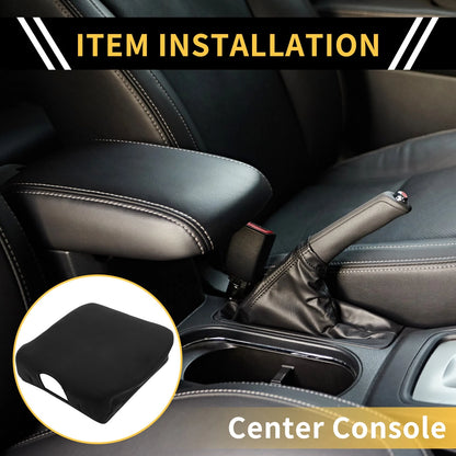 Center Console Lid Armrest Cover for Dodge Ram Microfiber Leather Black