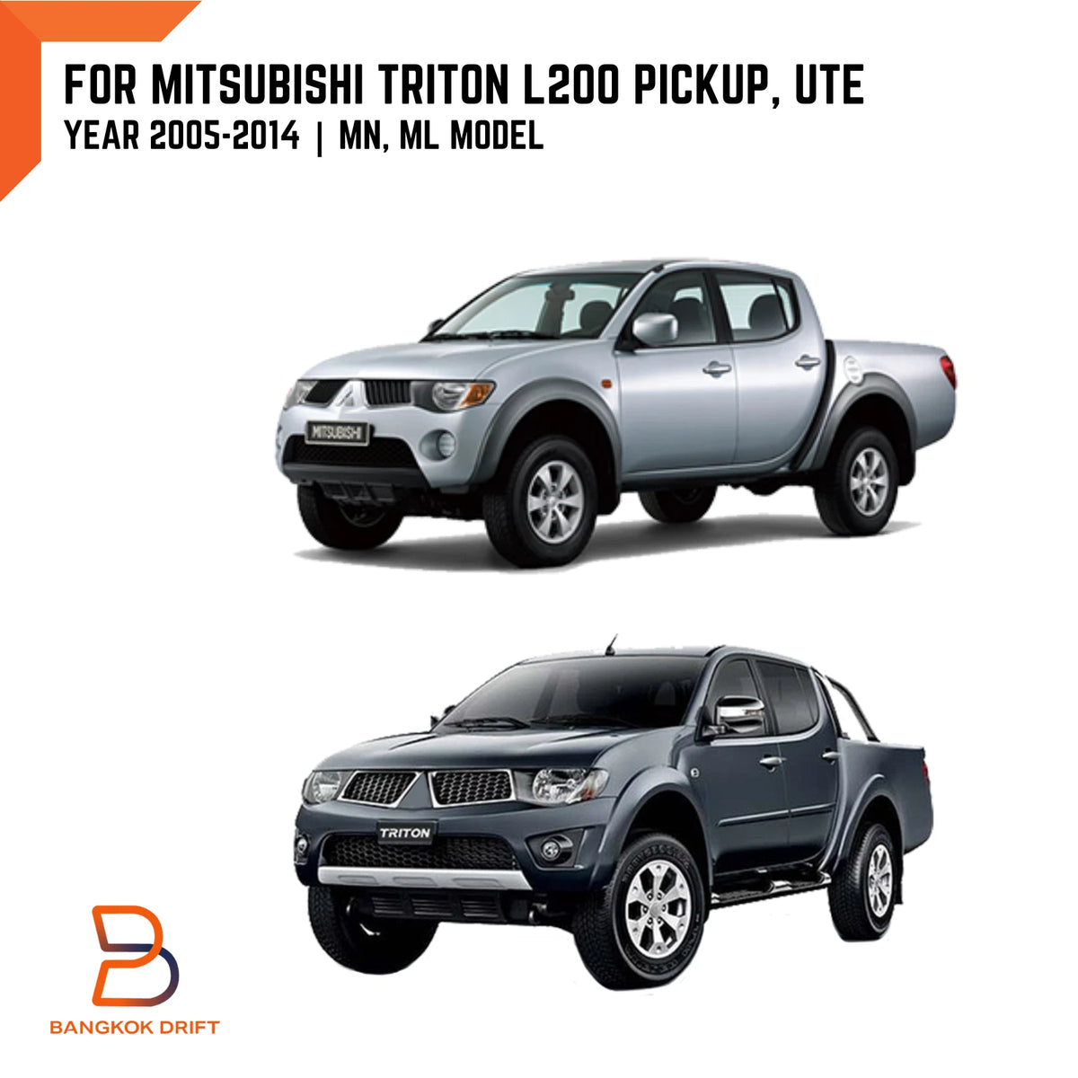 4 x Chrome Door Handle Cover Inserts for Mitsubishi Triton Ute (2005-2015)