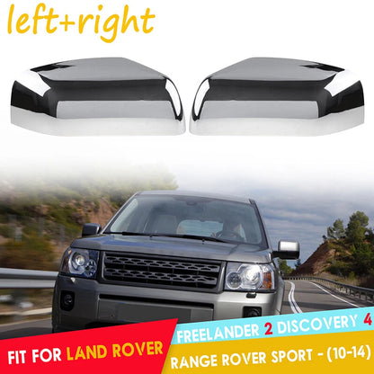 2 x Chrome Mirror Cover Caps for Land Rover Range Rover Sport LR2 LR4 (2010-2014)