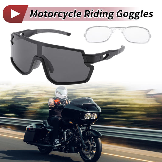 Motorcycle Riding Goggles Black Lens Black Frame for Motorcycle