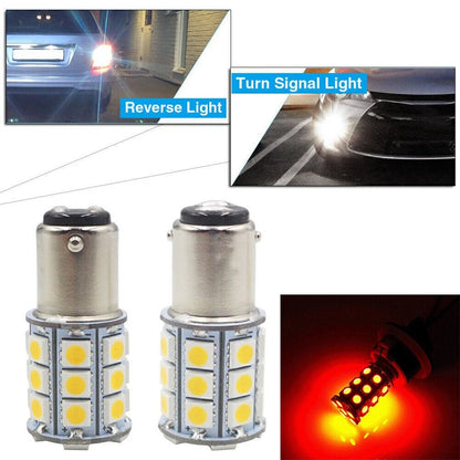 2 x 27SMD BA15D Red LED Light Bulbs for Marine Boat (1004, 1076, 1142)