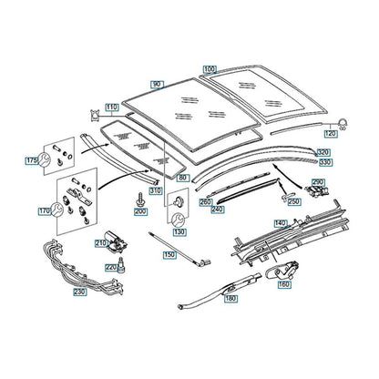 Front Sunroof Cable Set for Mercedes C W203 Coupe (2000–2007)