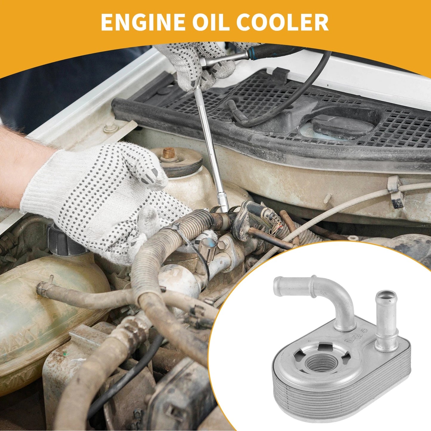 Engine Oil Cooler for Ford Focus 2014-2020, Transmission Oil Cooler 2 x Parts