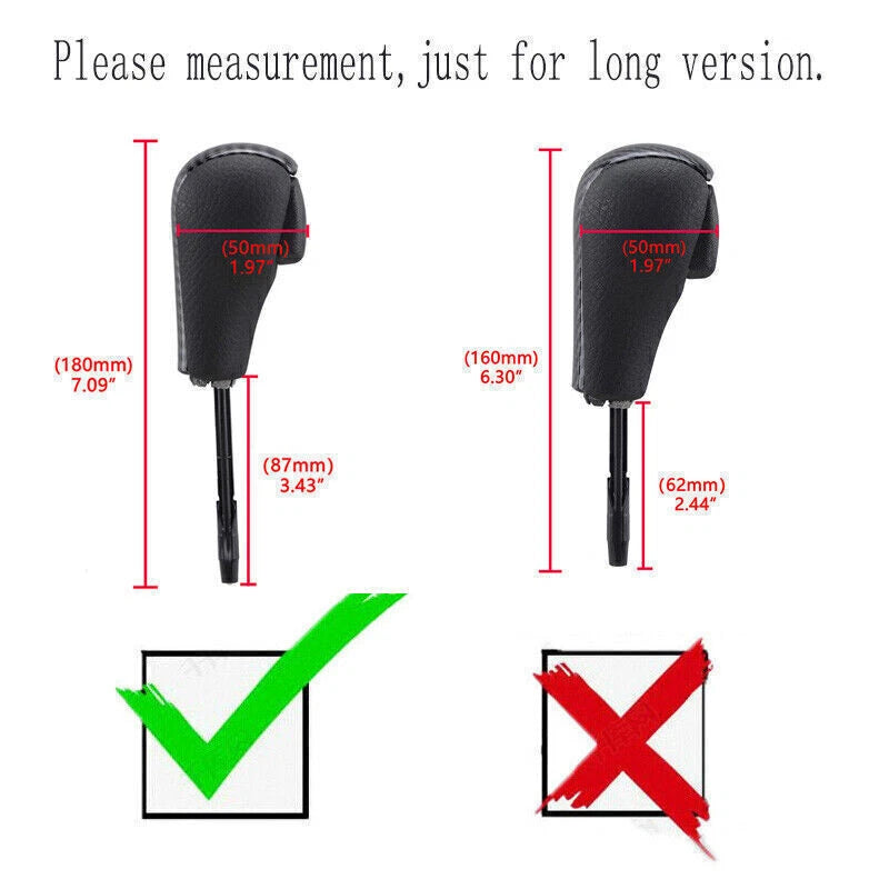 Leather Silver Automatic Gear Shift Knob for BMW E36 E39 E46 E60 E70 (2000-2010)