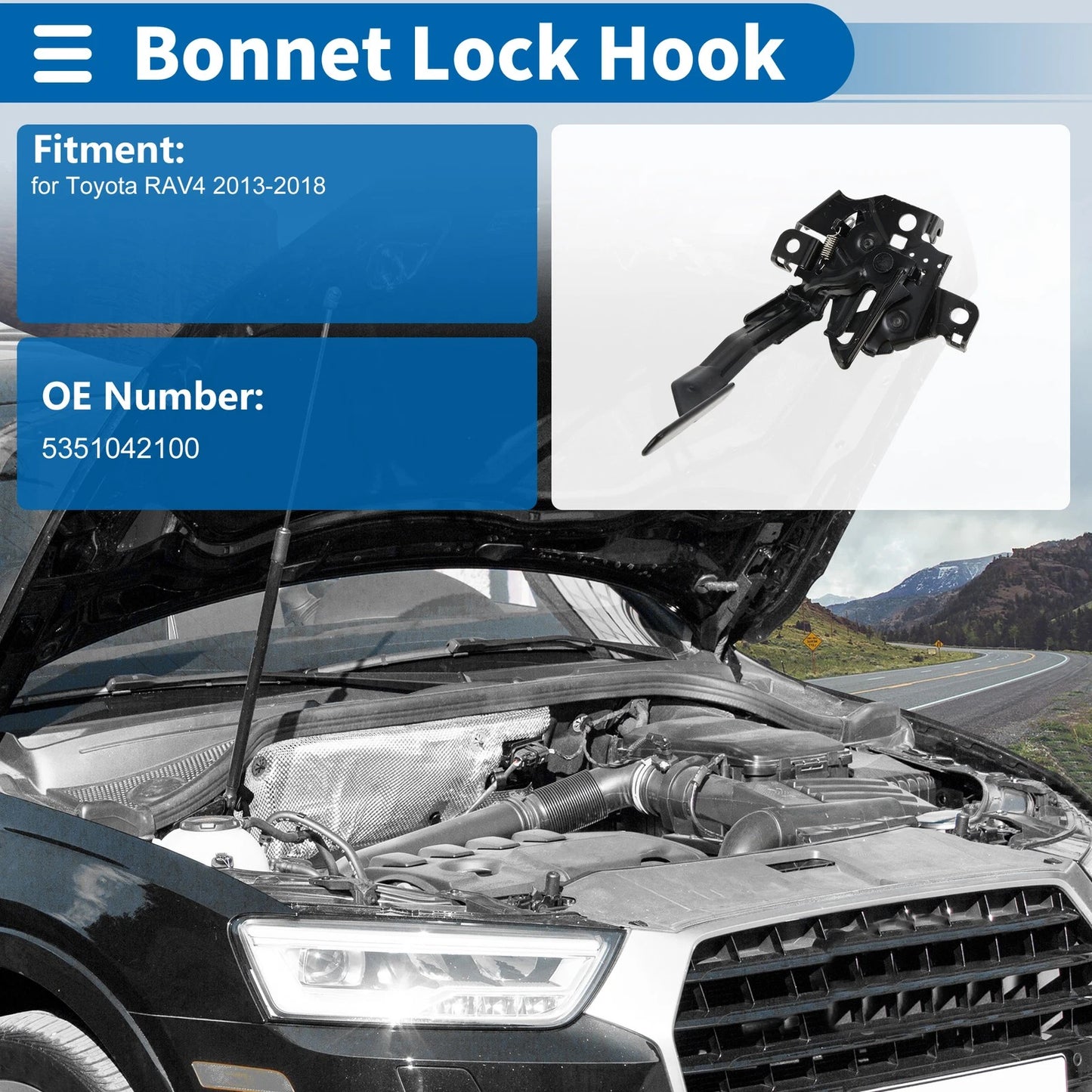 Bonnet Latch Assembly for Toyota RAV4 (2013-2018) - 1 x Quality Replacement