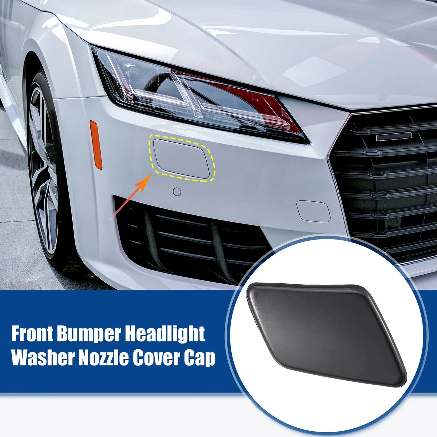 Front Left Right Side Bumper Headlight Washer Nozzle Cap for Volvo S40 (2004-2011)