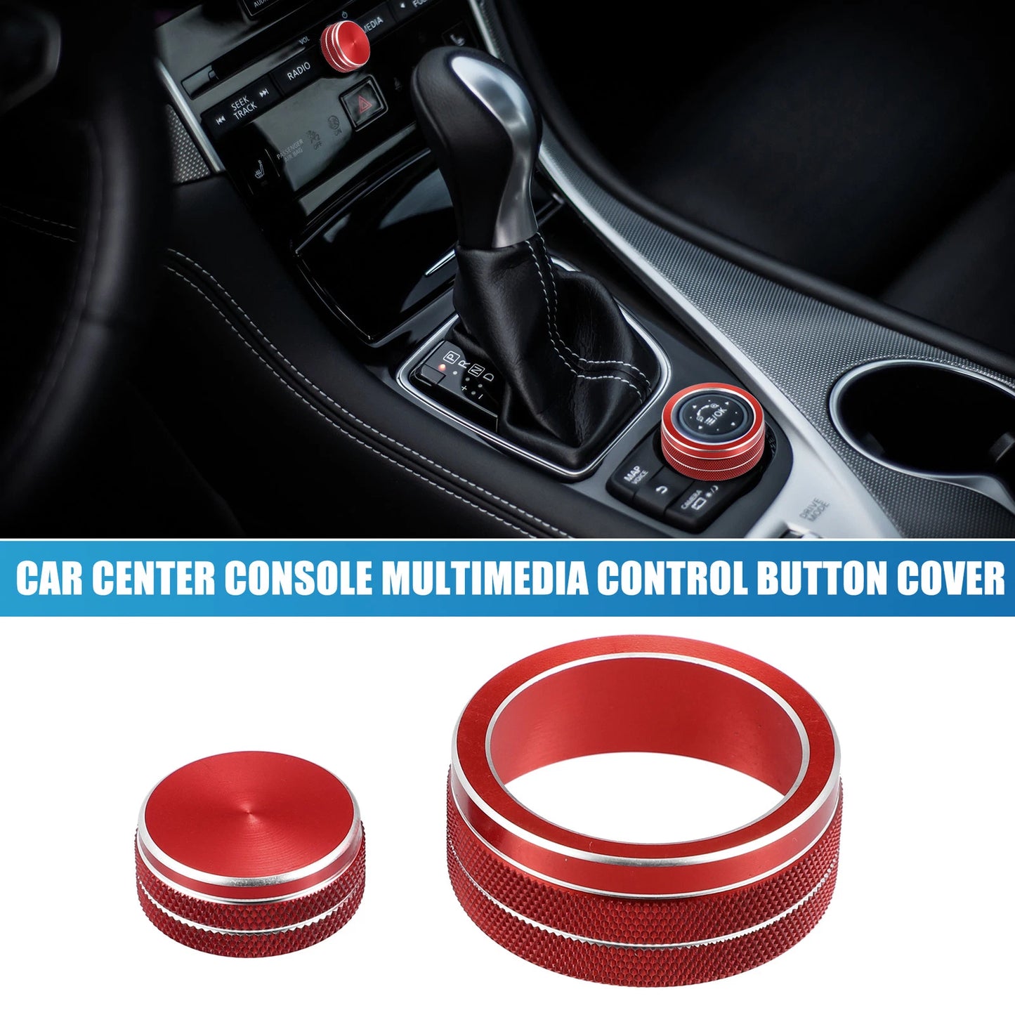 Console Multimedia Button Cover for Infiniti Q50 QX50 Red