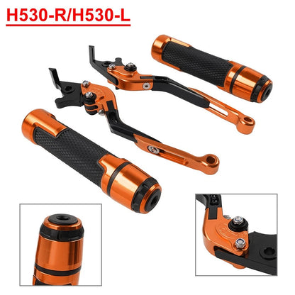 Orange Brake Clutch Levers & Handlebar Grips Set for Yamaha TMAX 500/530/560