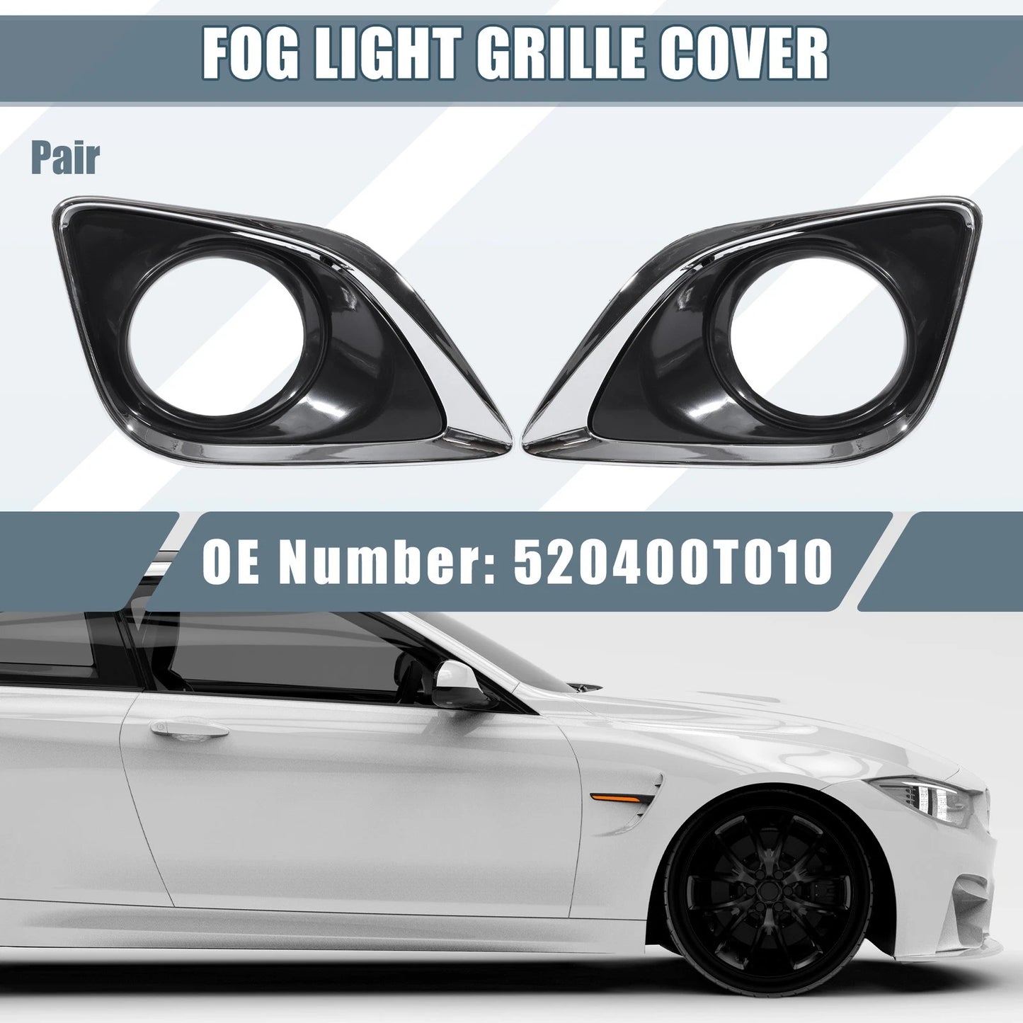 2 x Left Right Fog Light Grille Cover for Toyota Venza