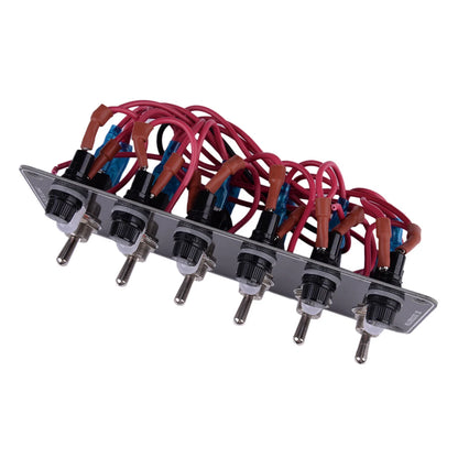 6 Gang Metal Rocker Switch Panel Fuse Box for Car Marine
