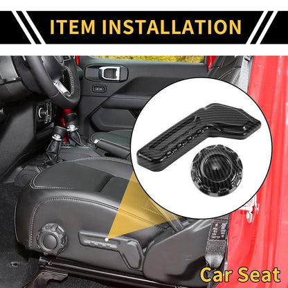 Carbon Fiber Seat Adjustment Button Cover Trim for Jeep Gladiator (2019-2023)