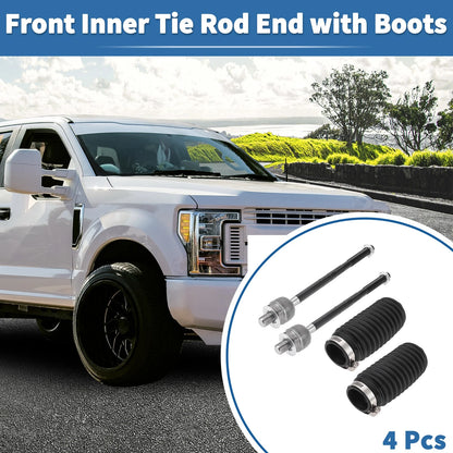 4 x Front Inner Tie Rod Ends with Boots for Ford Explorer, Ranger (2001-2010)
