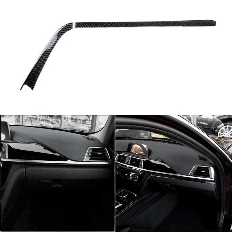 Carbon Fiber Passenger Dashboard Sticker Decor Trim Fit For Bmw F30 F34 Series 3