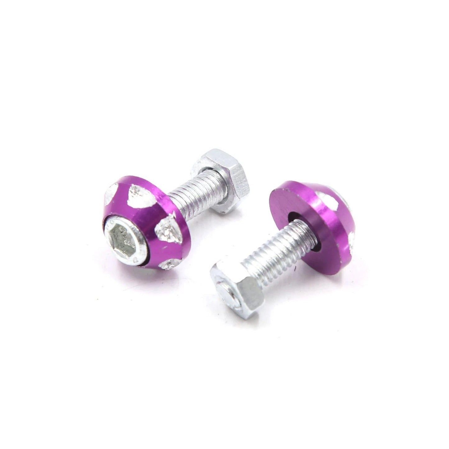 4 x Purple Aluminum Alloy Decorative License Plate Bolt Screw for Car Motorcycle