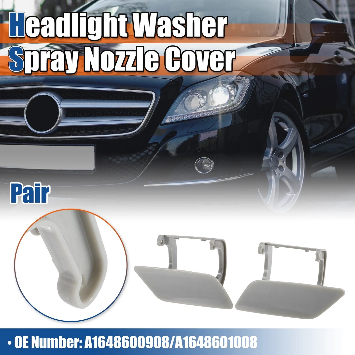 Front Left Headlight Washer Spray Nozzle for Mercedes (A-Class 2005-2012)