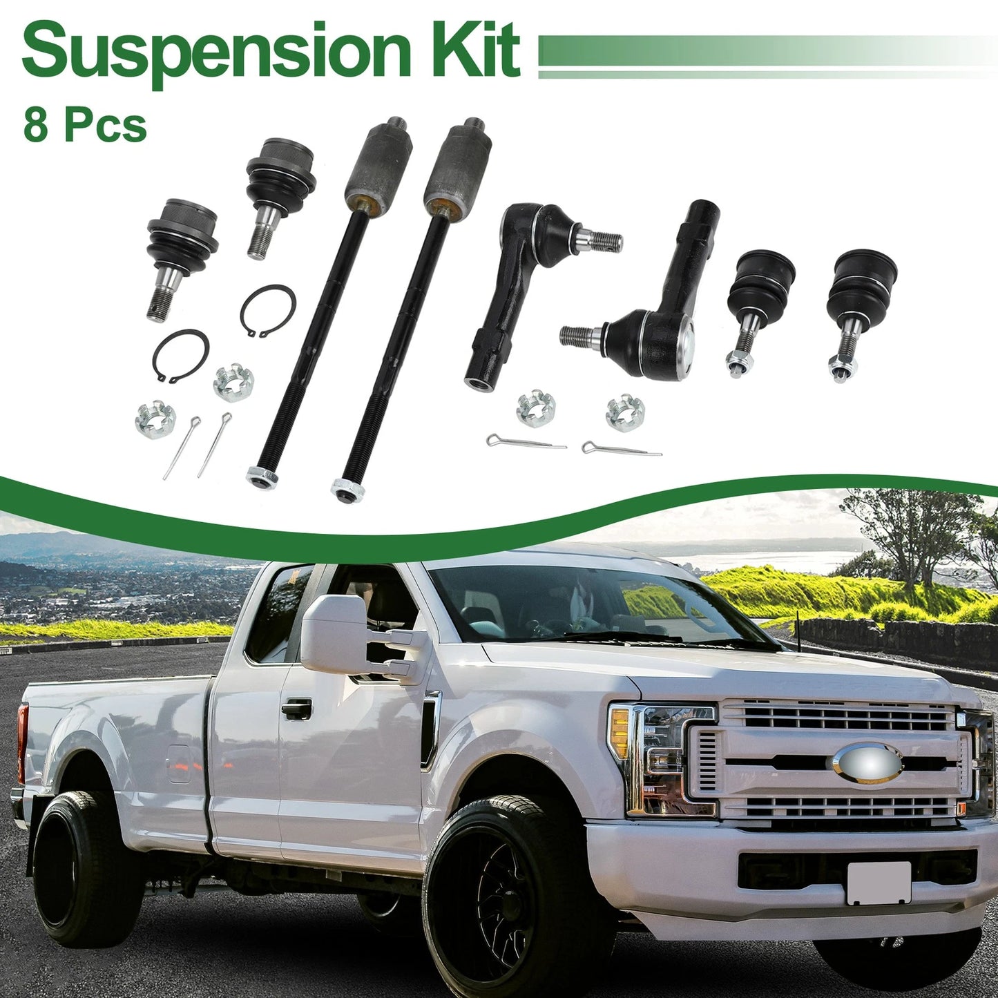 8pcs Front Suspension Kit Tie Rod Ends & Ball Joints for Ford Explorer (2002-2010)
