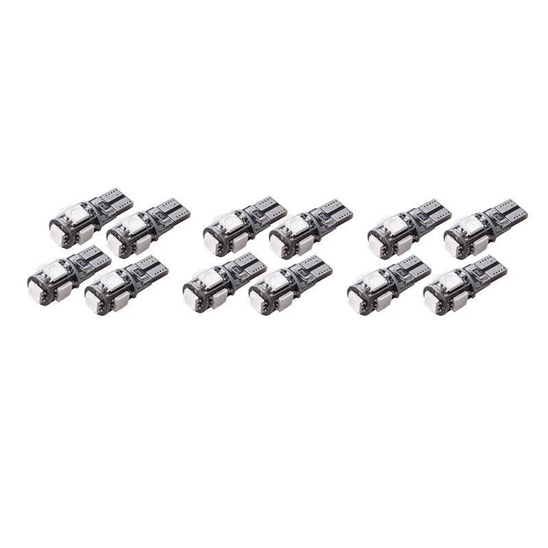 12PC T10 Red LED Wedge Light Bulbs for Car (W5W 194 168 2825 158 192)