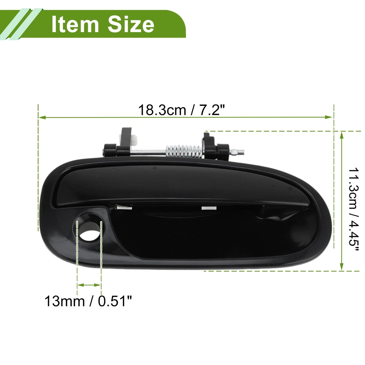 Black Front Right Exterior Door Handle for Honda Civic (1996-2000)