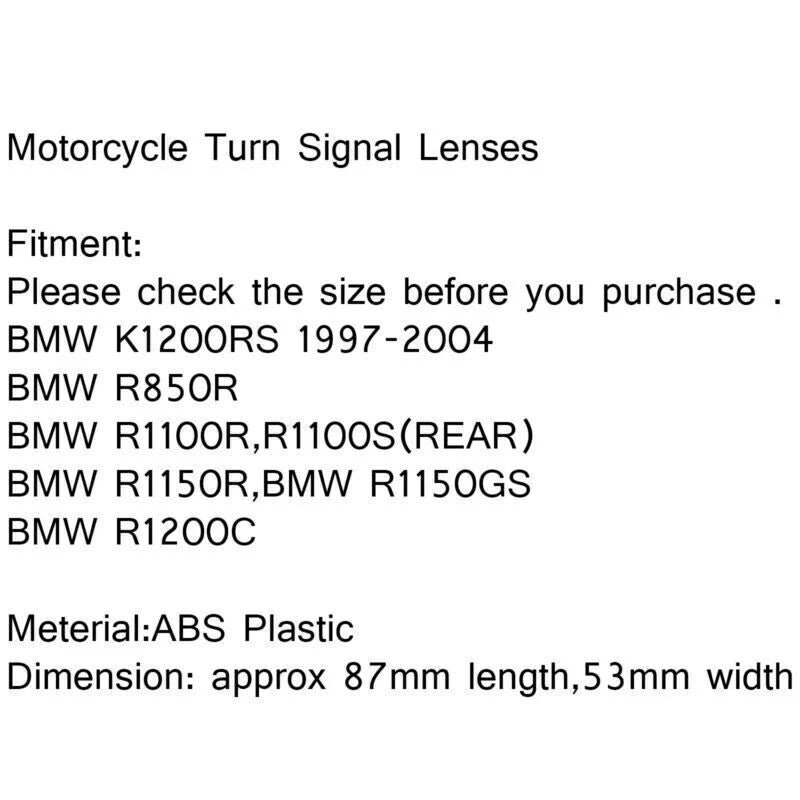 Front Indicator Lens for BMW K1200RS R1150R R1150GS R1200C (2001-2005)