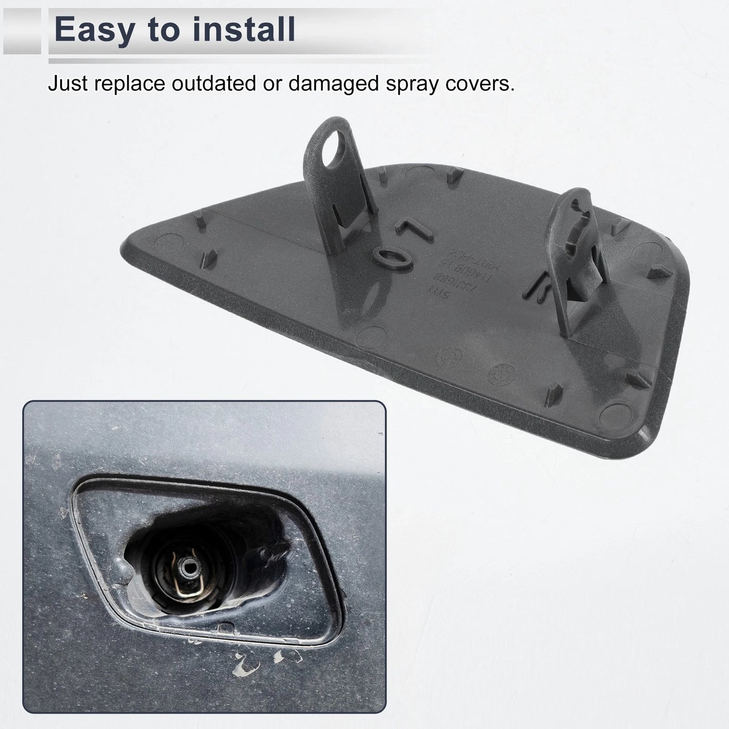 Bumper Headlight Washer Nozzle Cover Cap for BMW 535i (2011-2016)