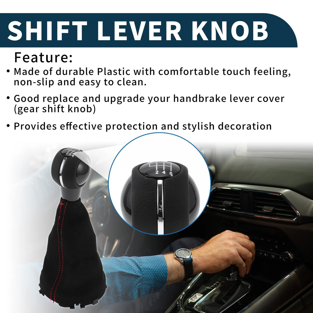 6 Speed Gear Shift Knob & Cover for Mini Cooper F55 F56 Hatchback (2014-2023)