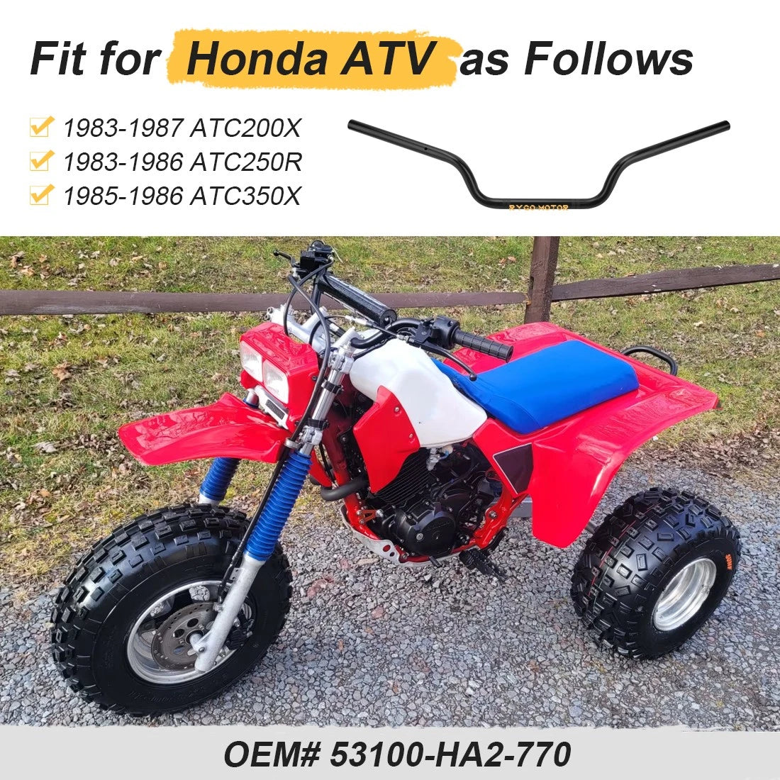Handlebar Heavy Duty for Honda ATC200X ATC250R ATC350X (1983–1987)