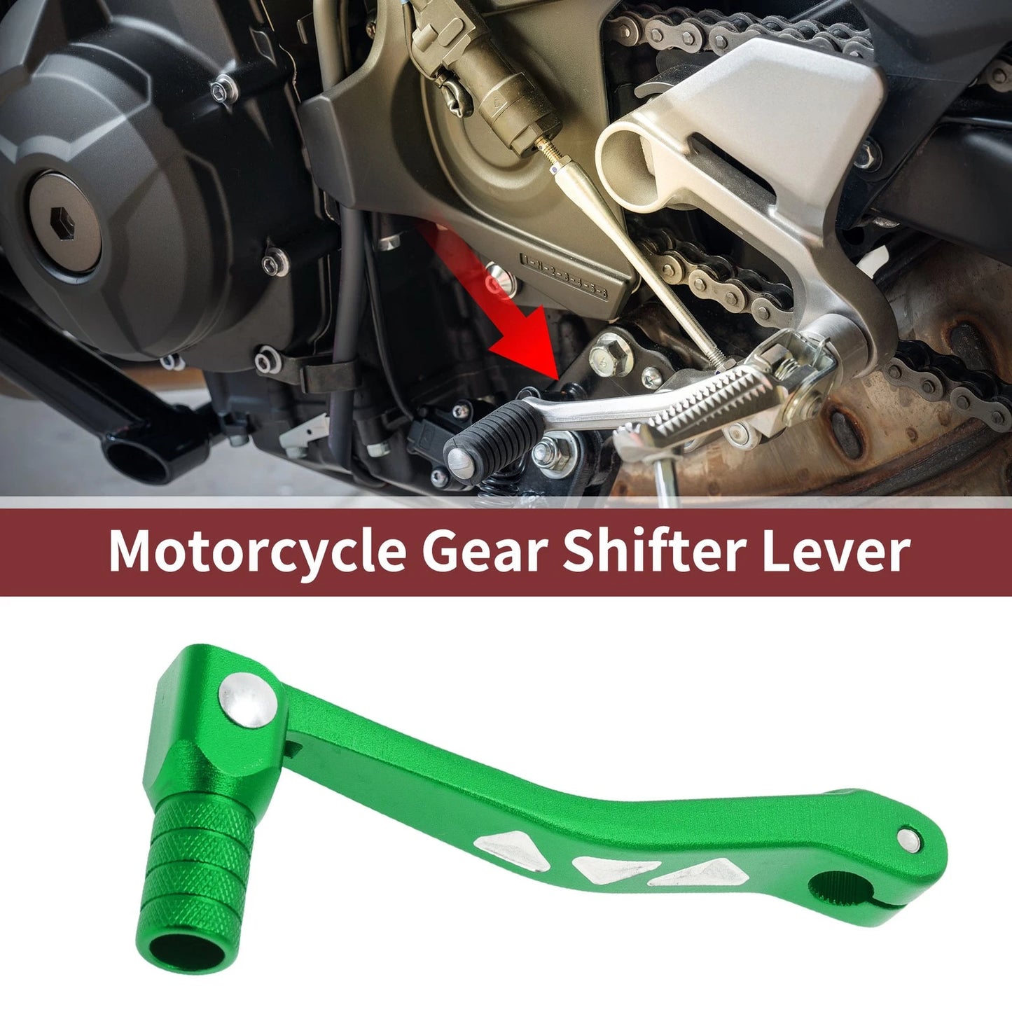 Folding Gear Shifter Lever for Kayo T4L Green