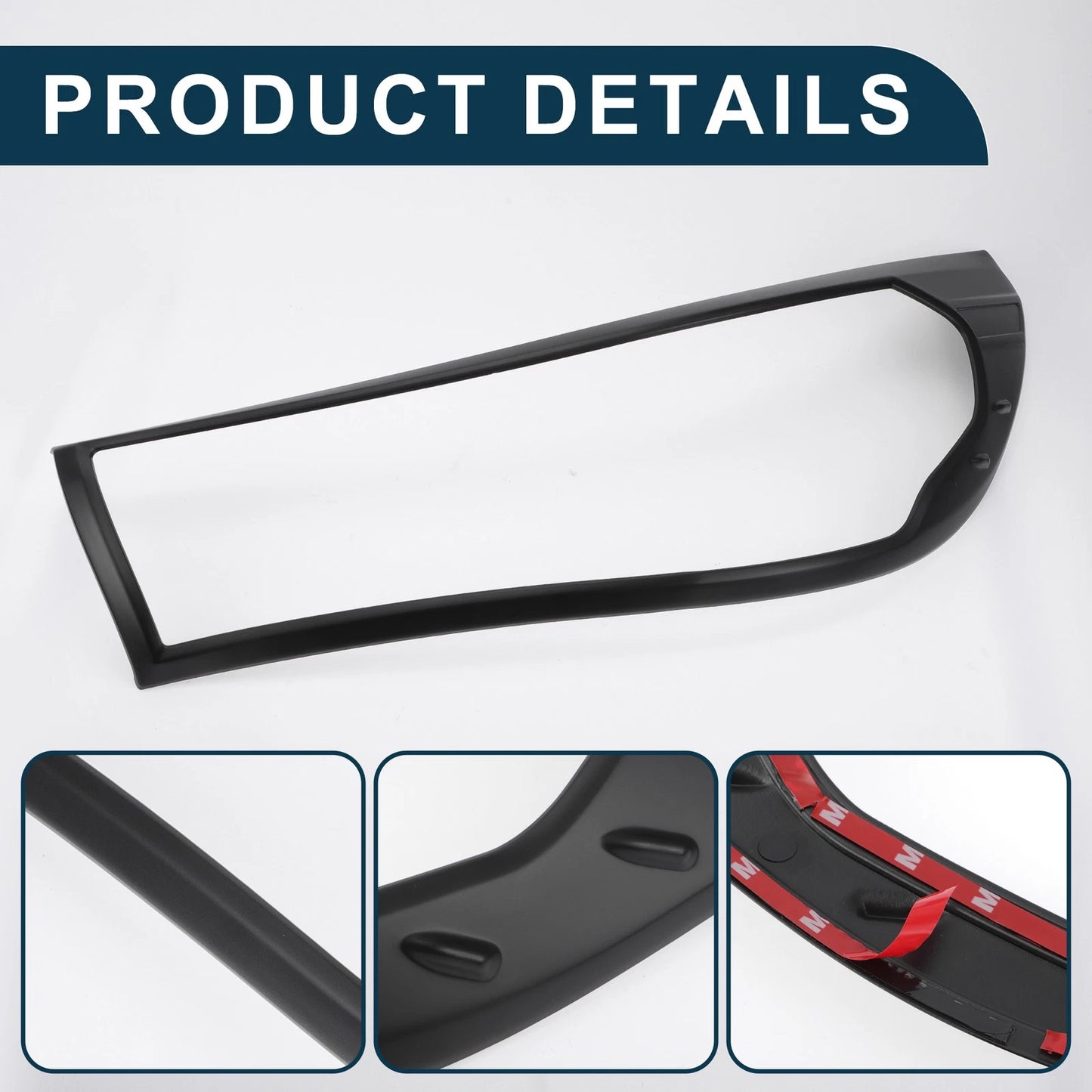 Front Headlight Trim Bezel for Toyota HILUX REVO 2015-2017 (2 x Black)