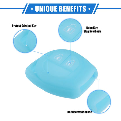 Remote Key Fob Case Cover for Suzuki 2 Button Silicone Blue