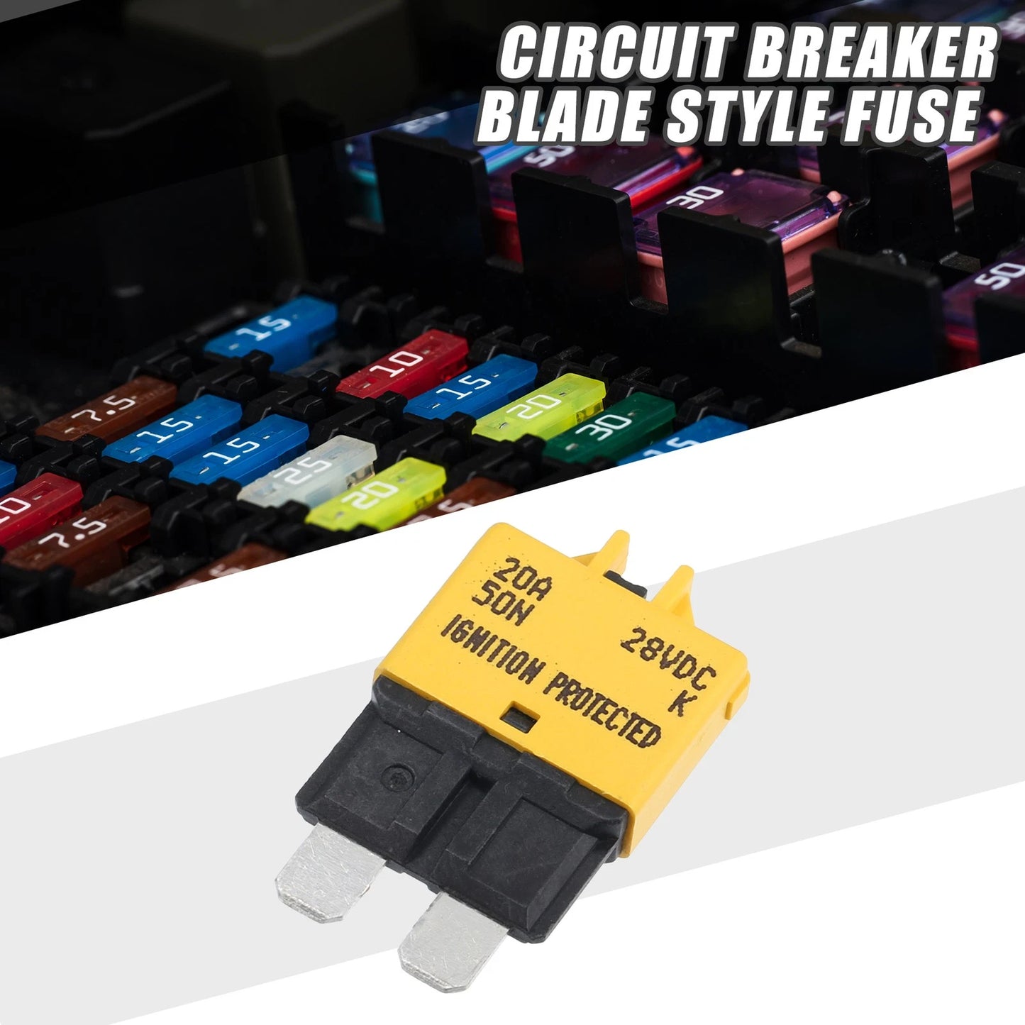 20A Resettable Blade-Style Circuit Breaker Fuse for Car Marine