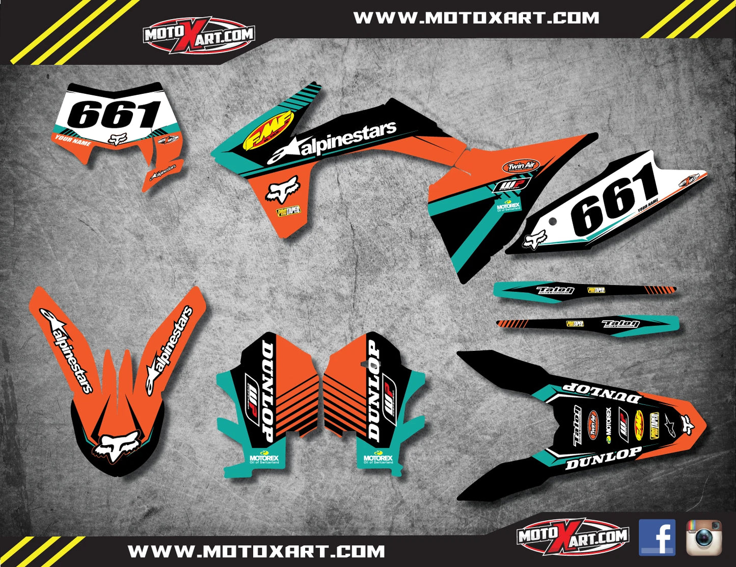 KTM EXC Custom Graphics Full Sticker Kit (2012-2013)