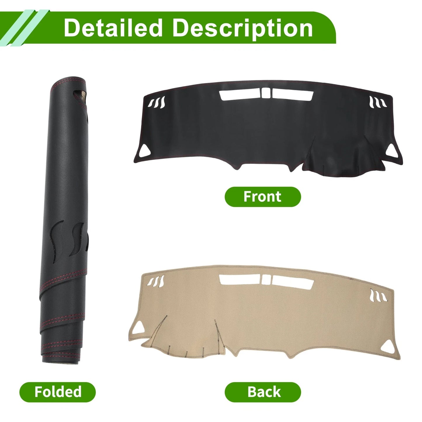 Dashboard Cover for Chevrolet Equinox (2018-2019) Dash Mat Carpet Black Red