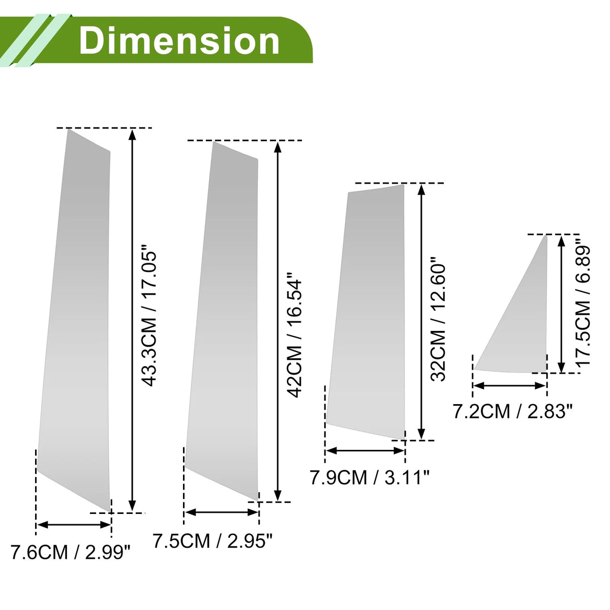 8 Pcs Window Trim for Nissan Murano (2015-2023) Silver Tone