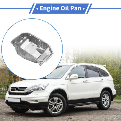 Engine Oil Pan 1Pc for Honda CR-V 2.4L (2007-2009) Aluminum Silver Tone