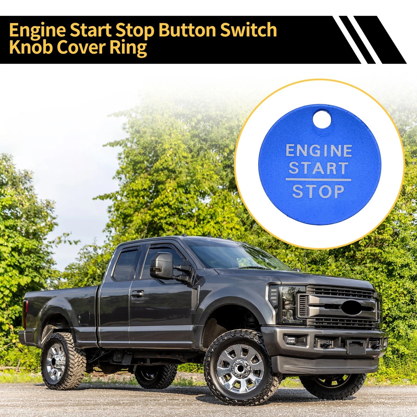Engine Start Stop Button Control Switch Knob Cover for Ford F-150 (2016-2021)