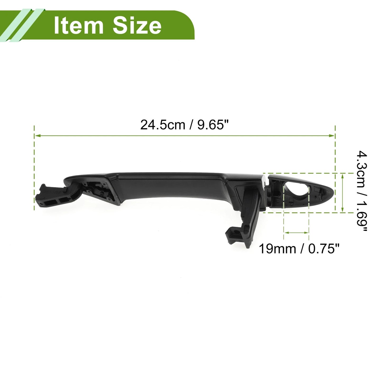 Black Front Right Car Door Handle for Hyundai Kia Picanto (2011-2017)