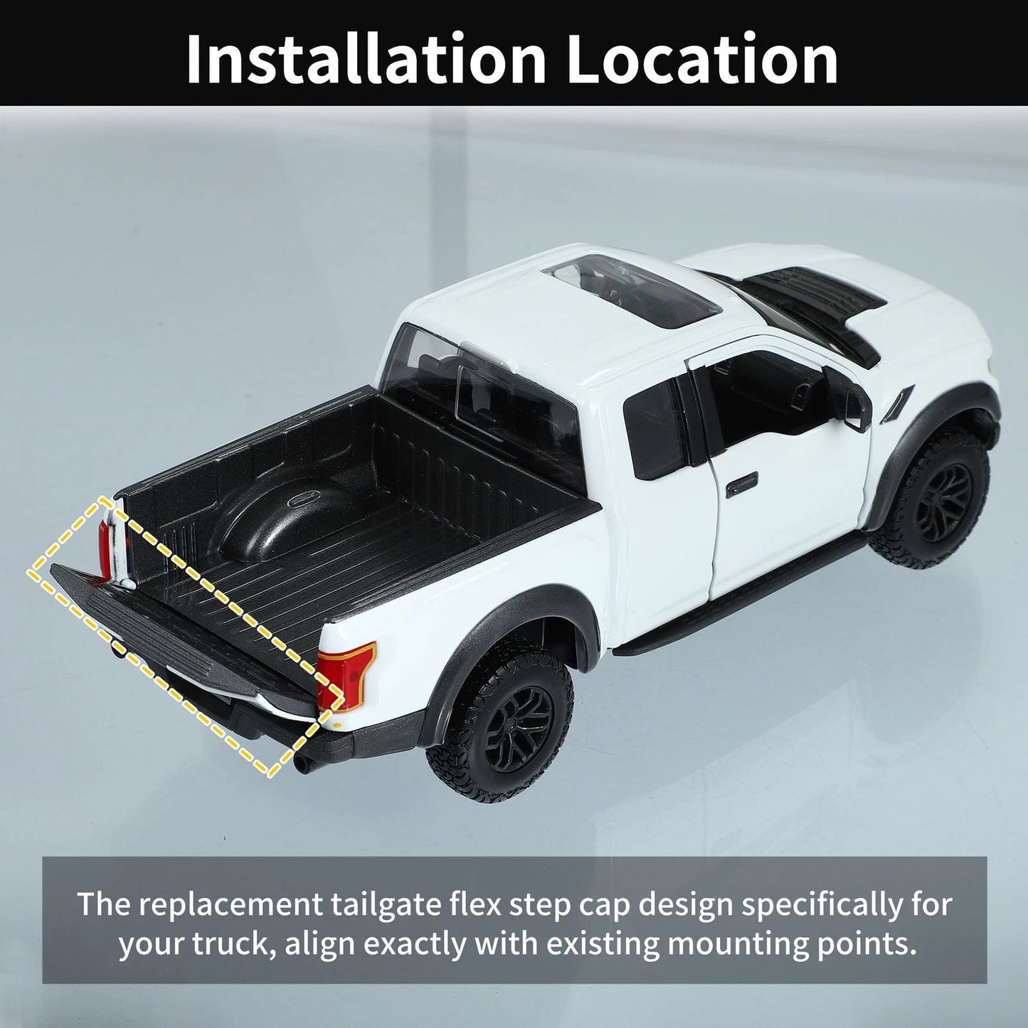 Tailgate Flex Step Trim Cap for Ford F250 F350 Super Duty (2008-2016)